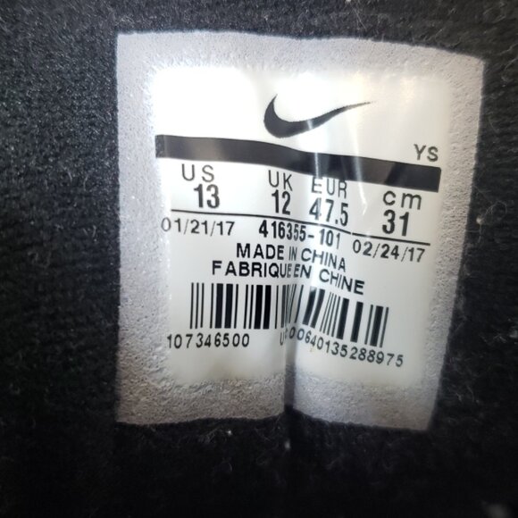 Nike Mens Air Monarch IV 416355-101 White black red Running Shoes Sneakers Sz 13 - Picture 3 of 12